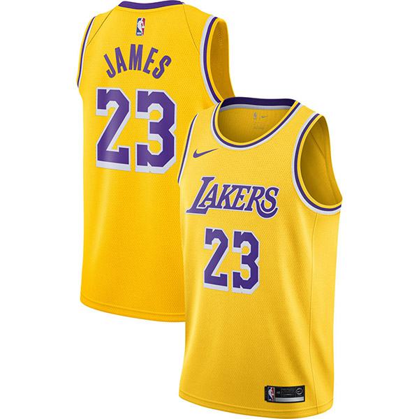 Los Angeles Lakers Lebron James 23 Yellow Nba Basketball Swingman Jersey 2019