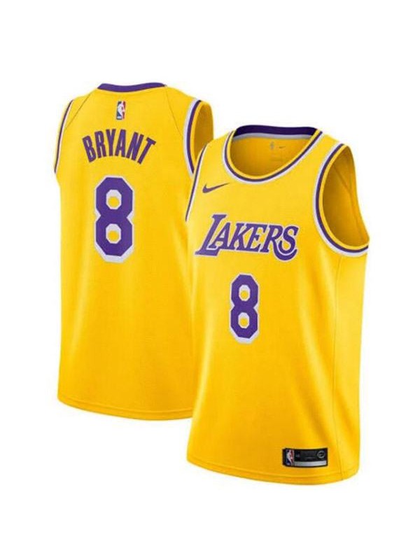 Men's los angeles lakers black mamba kobe bean bryant 8 gold nba basketball swingman jersey edition shirt