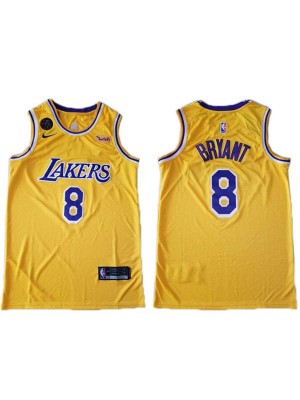 Men's los angeles lakers black mamba kobe bean bryant 8 gold nba basketball swingman jersey edition shirt