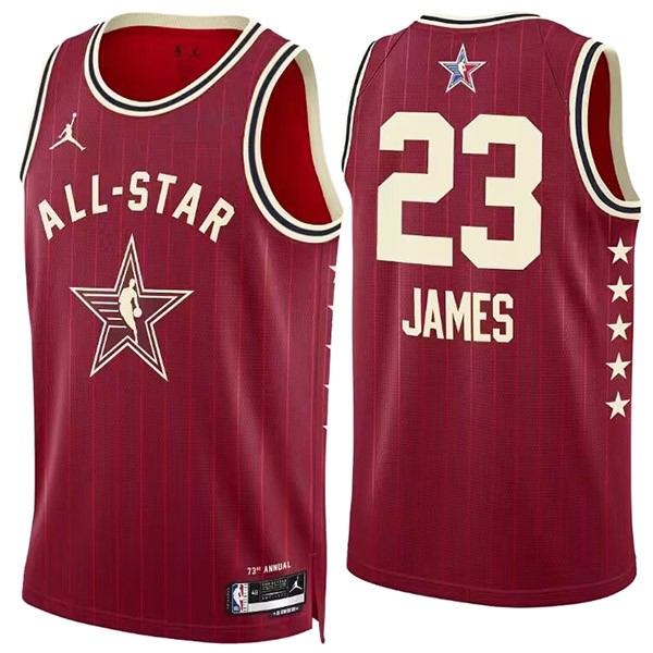 All Star Game Los Angeles Lakers LeBron James 23 jersey men's red basketball edition uniform swingman kit limited edition vest 