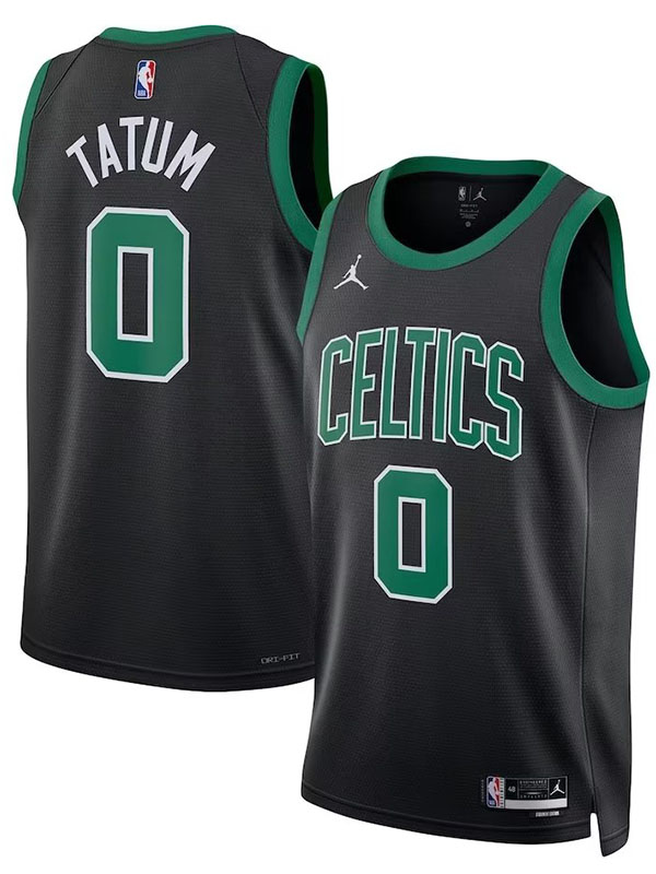 Boston Celtics Jayson Tatum 0 maillot uniforme de basket-ball de la 75e ville noir swingman kit édition limitée 2023