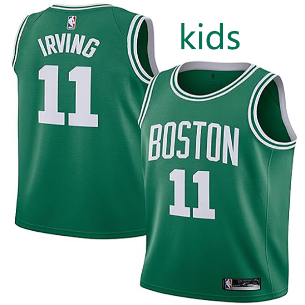 Boston Celtics Kyrie Irving 11 kids city edition swingman jersey youth green uniform children basketball limited vest