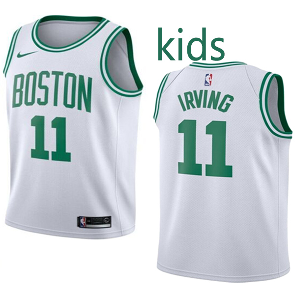 Boston Celtics Kyrie Irving 11 kids city edition swingman jersey youth white uniform children basketball limited vest