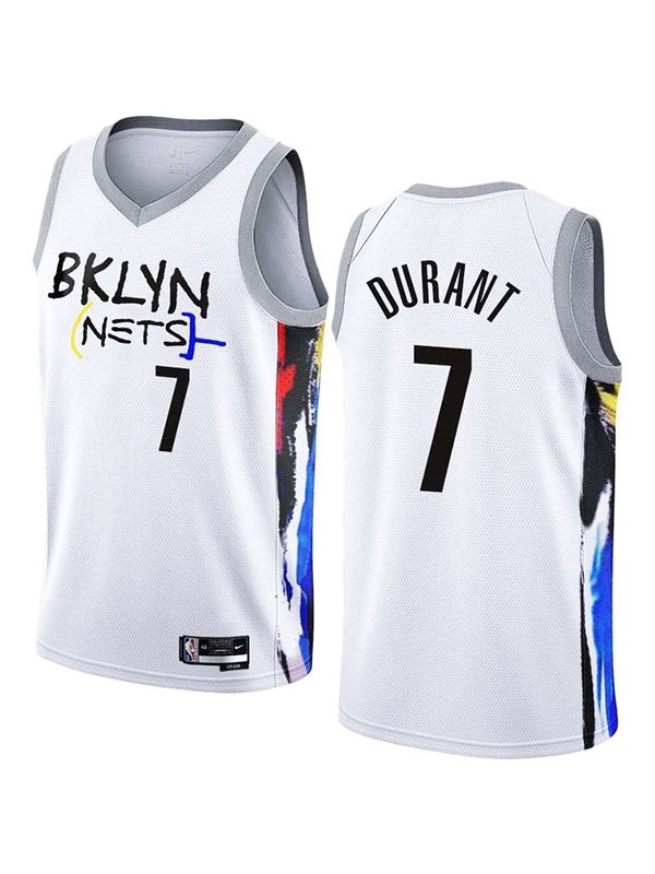 Brooklyn Nets city jersey basketball 7# Kevin Durant uniform swingman limited edition kit white shirt 2022-2023