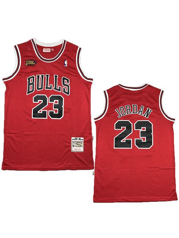 Bulls Michael Jordan 23 basketball retro jersey fans version finals swingman vest red 1998