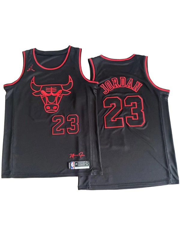 Chicago Bulls 23 Michael Jordan maillot uniforme de basket-ball de ville kit swingman édition limitée chemise noire 2024