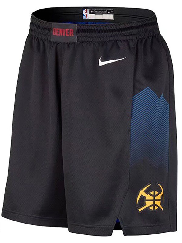 Denver Nuggets maillot édition ville short de basket-ball Icon swingman pour hommes kit noir