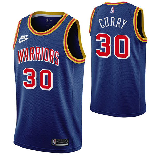 Golden state warriors stephen curry 75th anniversary jersey classic edition blue vest 2021