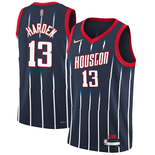 Houston Rockets 13 James Harden maillot 75e uniforme de basket-ball de la ville swingman édition limitée chemise marine 2022