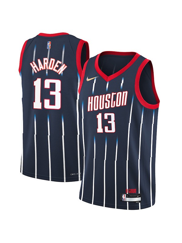 Houston Rockets 13 James Harden maillot 75e uniforme de basket-ball de la ville swingman édition limitée chemise marine 2022