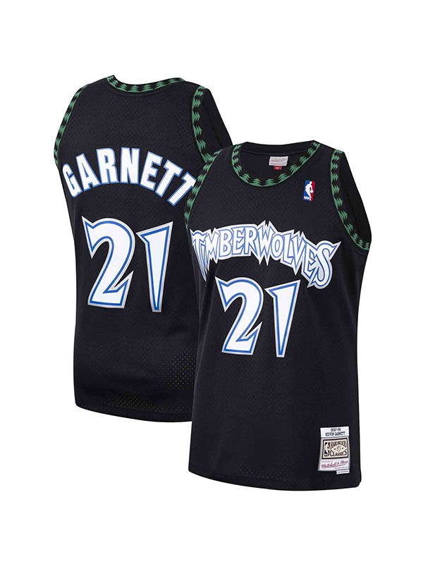 Jordan Minnesota Timberwolves jersey men's edition Kevin Garnett #21 black retro Dri-FIT swingman uniform basketball kit 1997-1998