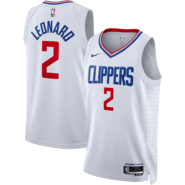 La Clippers Kawhi Leonard maillot homme blanc 2 édition swingman uniforme maillot de basket 2023