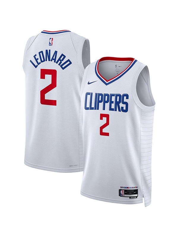 La Clippers Kawhi Leonard maillot homme blanc 2 édition swingman uniforme maillot de basket 2023