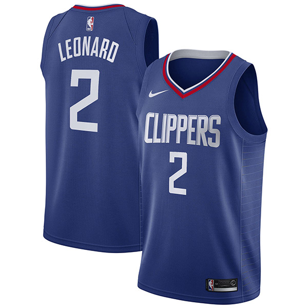 Los Angeles Clippers 2 Kawhi Leonard maillot 75e ville uniforme de basket-ball swingman édition limitée kit chemise bleue 2022