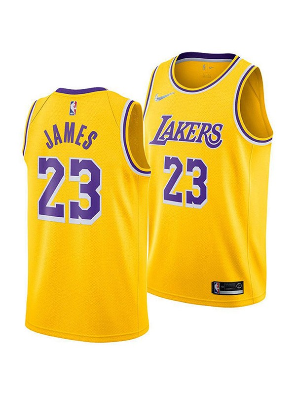 Los Angeles Lakers 23 maillot LeBron James le kit de swingman uniforme de basket-ball de la ville chemise d'icône d'or en édition limitée 2022