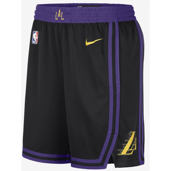 Los Angeles Lakers city edition maillot homme noir violet icône swingman short de basket kit