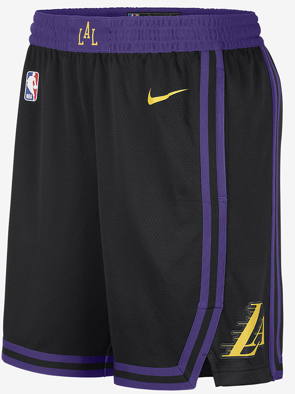 Los Angeles Lakers city edition maillot homme noir violet icône swingman short de basket kit