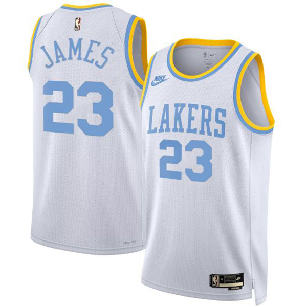 Los Angeles Lakers edition swingman jersey 23# LeBron James uniform men's basketball kit limited white shirt 2022-2023