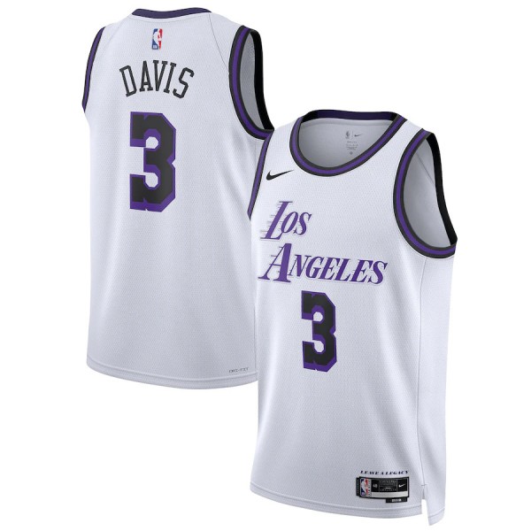 Los Angeles Lakers edition swingman jersey 3# Anthony Davis uniform men's basketball kit limited white blue shirt 2022-2023