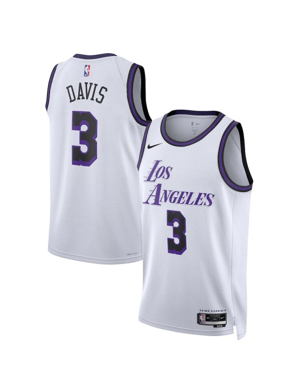 Los Angeles Lakers edition swingman jersey 3# Anthony Davis uniform men's basketball kit limited white blue shirt 2022-2023