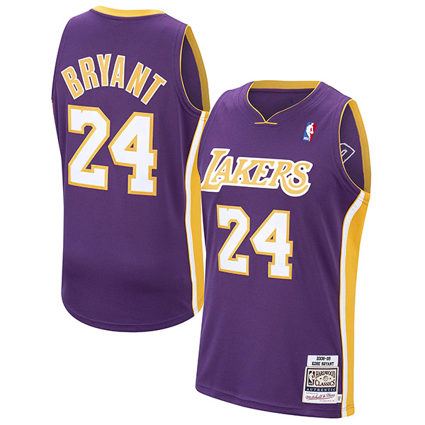 Los Angeles Lakers jersey Kobe Bryant 24# Mitchell Ness swingman retro uniform purple kit 2008-2009