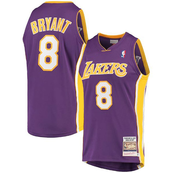 Los Angeles Lakers jersey Kobe Bryant 8# Mitchell Ness hardwood swingman retro uniform purple kit 2000-2001