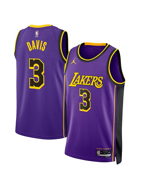 Los Angeles Lakers jersey men's 3 Anthony Davis city basketball swingman uniform purple black edition shirt 2023