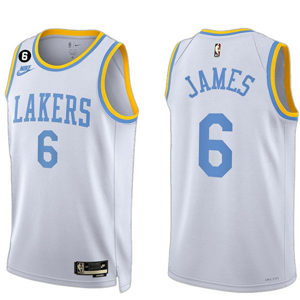 Los Angeles Lakers jersey men's 6 LeBron James city basketball swingman uniform white edition shirt 2023