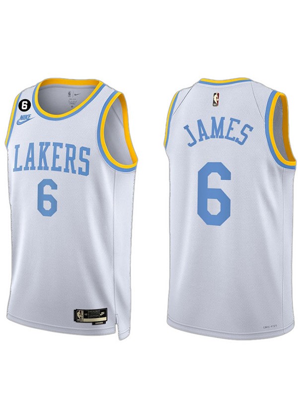 Los Angeles Lakers jersey men's 6 LeBron James city basketball swingman uniform white edition shirt 2023