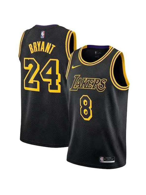 Los Angeles Lakers Kobe Bryant 24 Black Gold Basketball Jersey NBA 8 Commemorative Edition Swingman Shirt 2020