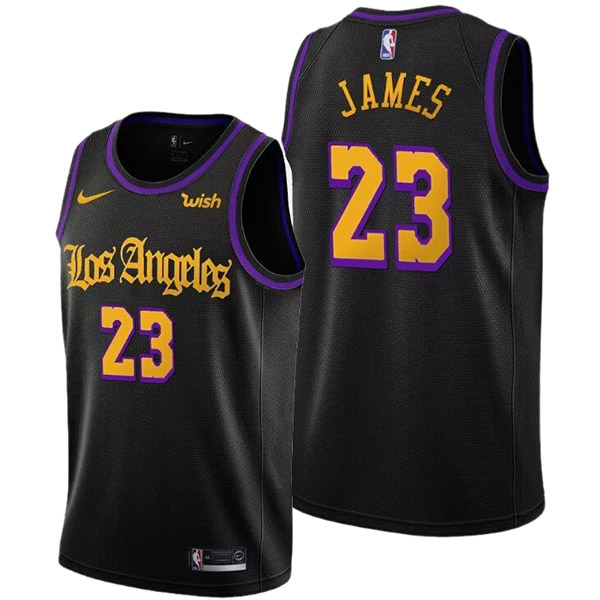 Los Angeles Lakers LeBron James 23 maillot rétro noir édition déclaration uniforme swingman basket-ball édition limitée gilet