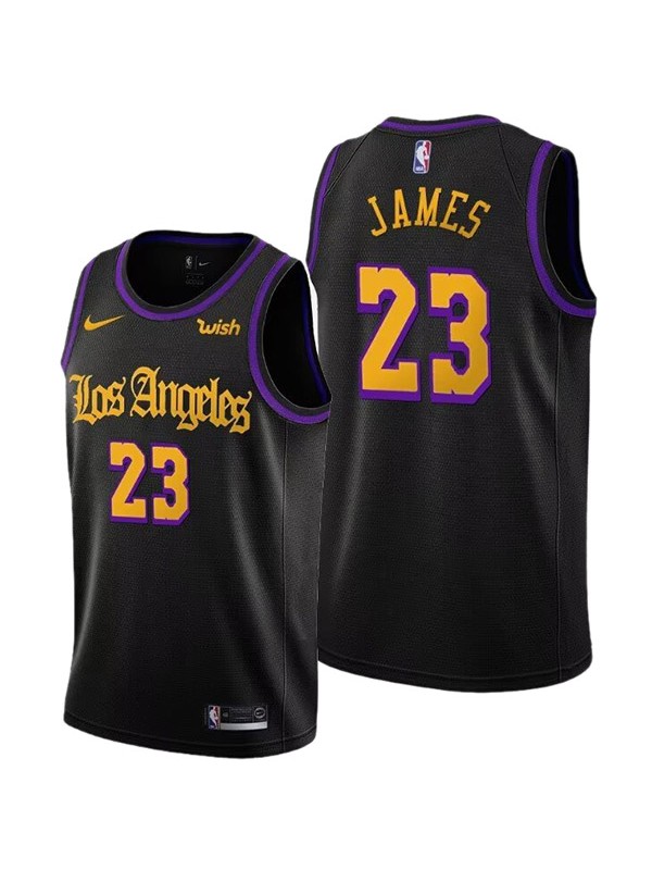 Los Angeles Lakers LeBron James 23 maillot rétro noir édition déclaration uniforme swingman basket-ball édition limitée gilet