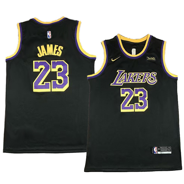 Los Angeles Lakers LeBron James 23 édition rétro déclaration swingman maillot de basket-ball noir édition limitée gilet