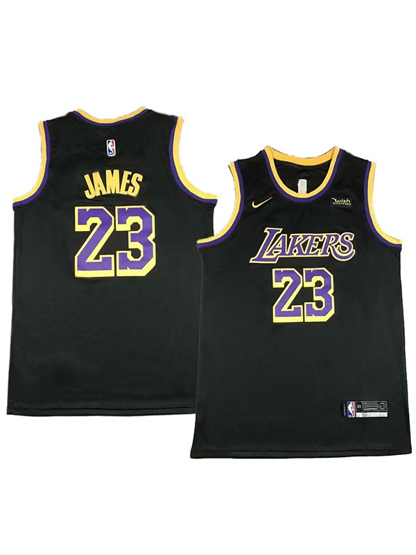 Los Angeles Lakers LeBron James 23 édition rétro déclaration swingman maillot de basket-ball noir édition limitée gilet