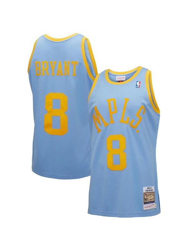 Los Angeles Lakers retro jersey Kobe Bryant 8# mitchell ness swingman uniform light blue kit 2001-2002