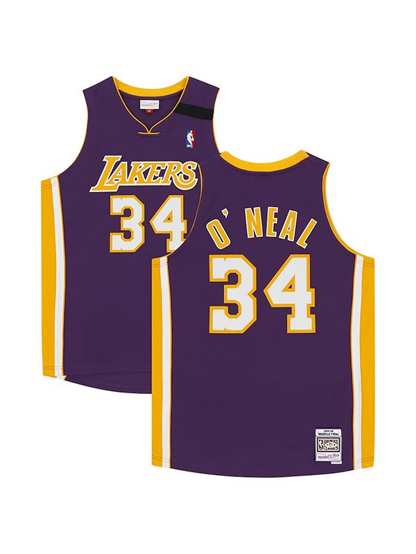 Los Angeles Lakers Shaquille O'neal Autographed 34# swingman jersey jordan purple kit Men's retro basketball uniform 2000