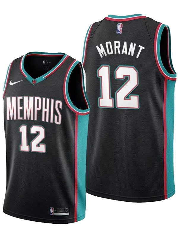 Memphis Grizzlies 12 Ja Morant maillot uniforme de basket-ball swingman kit édition limitée chemise noire 2023