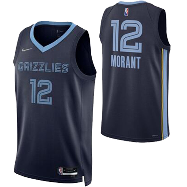 Memphis Grizzlies 12 Ja Morant uniforme de basket-ball maillot swingman édition limitée kit chemise marine 2022