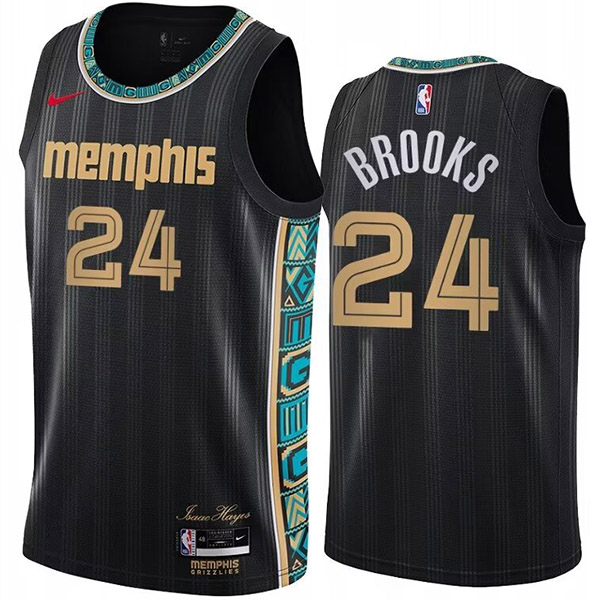 Memphis Grizzlies Dillon Brooks 24 maillot uniforme de basket-ball swingman édition limitée de la ville kit gilet noir