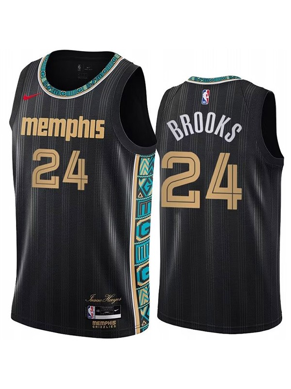 Memphis Grizzlies Dillon Brooks 24 maillot uniforme de basket-ball swingman édition limitée de la ville kit gilet noir