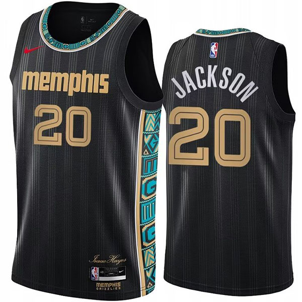 Memphis Grizzlies Jackson 20 maillot uniforme de basket-ball pour hommes swingman kit édition limitée ville gilet noir