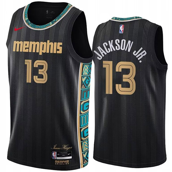 Memphis Grizzlies Jaren Jackson Jr. 13 maillot uniforme de basket-ball swingman édition limitée ville kit chemise noire