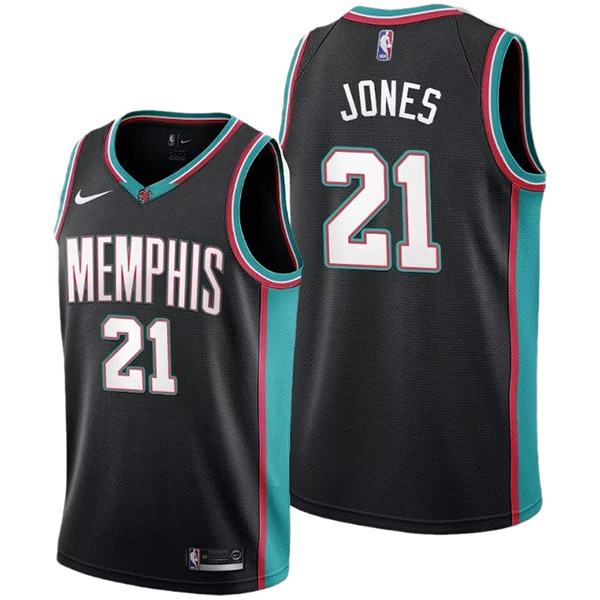 Memphis Grizzlies Jones jersey men's 21 basketball uniform swingman limited edition kit black shirt 2023