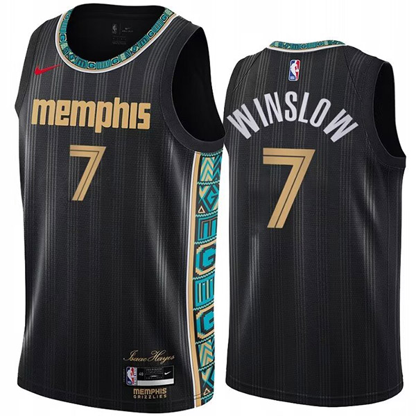 Memphis Grizzlies Justise Winslow 7 maillot uniforme de basket-ball swingman kit édition limitée ville chemise noire