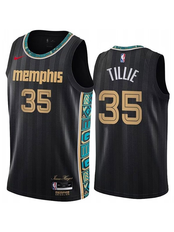 Memphis Grizzlies Killian Tillie 35 maillot uniforme de basket-ball swingman kit édition limitée ville gilet noir