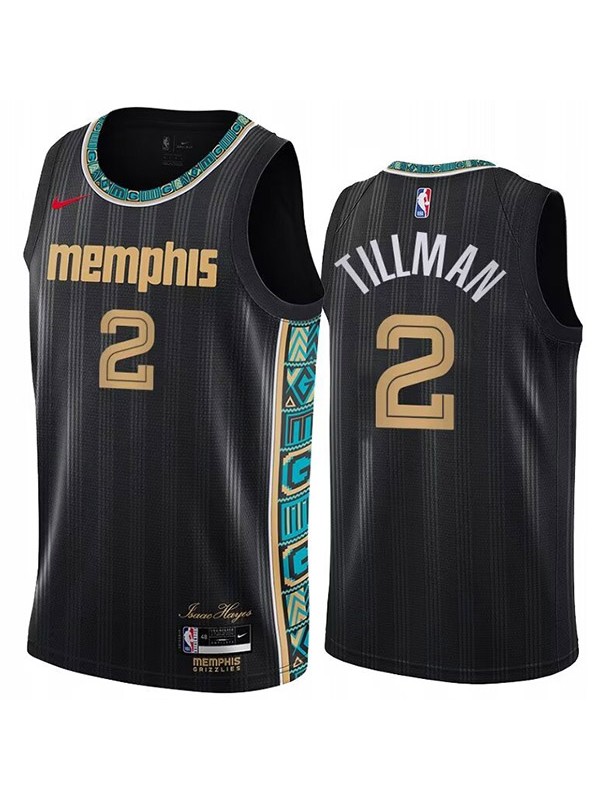 Memphis Grizzlies Xavier Tillman Sr. 2 maillot uniforme de basket-ball swingman kit édition limitée chemise noire