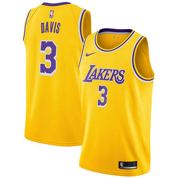 Men's Los Angeles Lakers Anthony Davis NBA Gold Swingman Basketball Jersey Icon Edition 2019