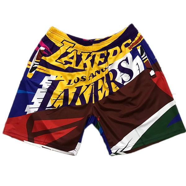 Men's La Lakers stitching basketball jersey star mitchell ness shorts 2020