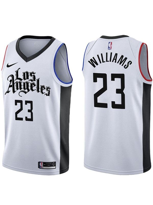 Men's Los Angeles Lou Williams 23 White Edition City Jersey Basketball Shirt 2019-2020