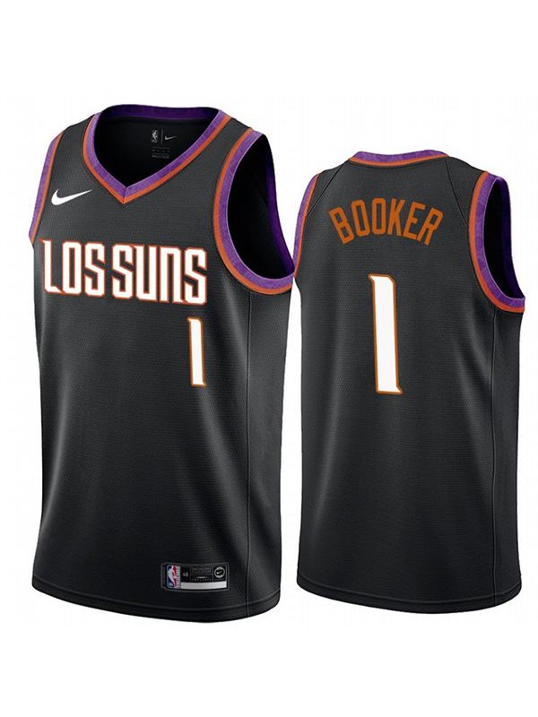 Men's Lossuns Devin Booker 1 Black City Edition Jersey Basketball Shirt 2019-2020